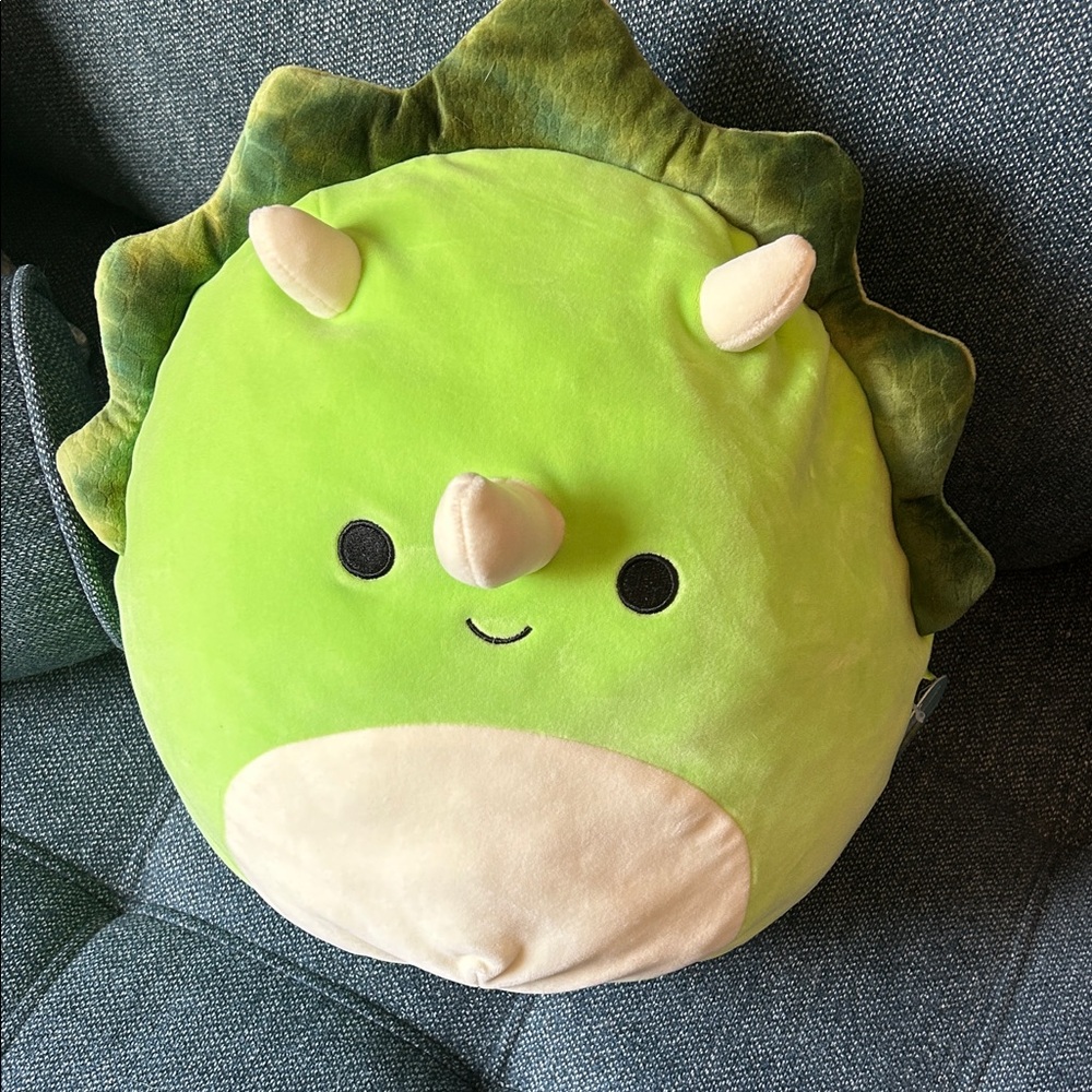 Squishmallows “Tristan” Green and Cream Dinosaur Plush